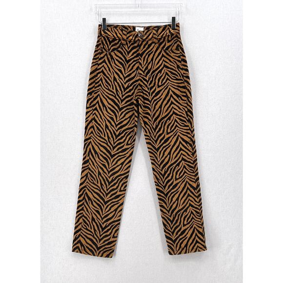 TACH CLOTHING Rumba Velvet Pants Womens Small Tiger Print High Rise Tapered Leg - Picture 4 of 16